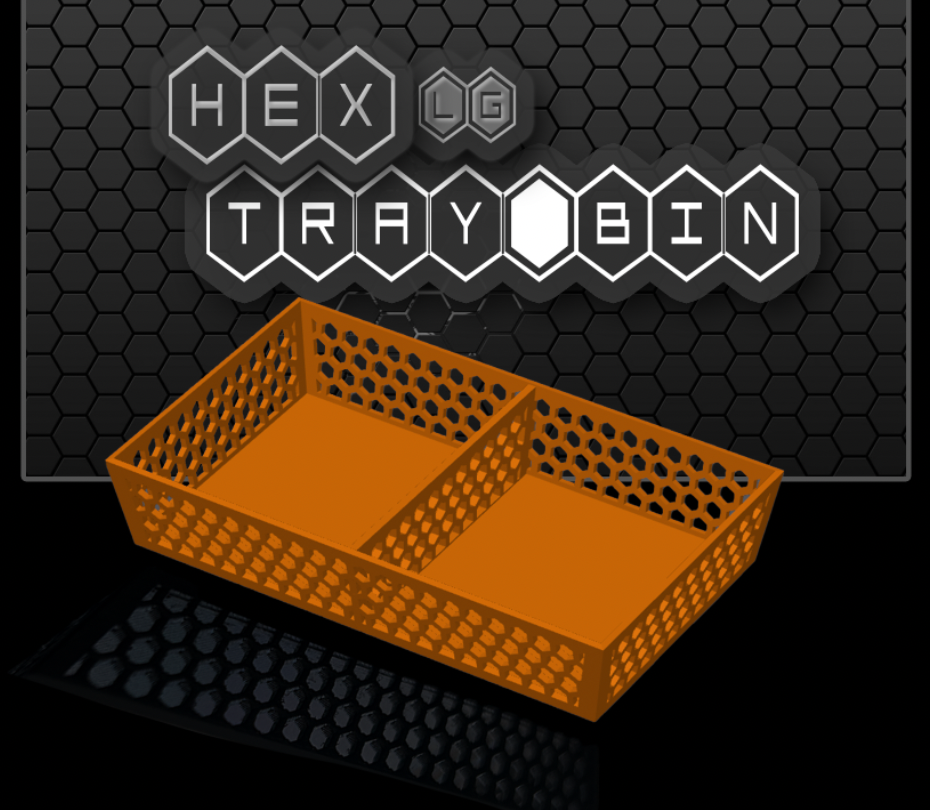 hex tray bin large w divider by k2 kevin tools organizers storage 3D print model - Mito3D