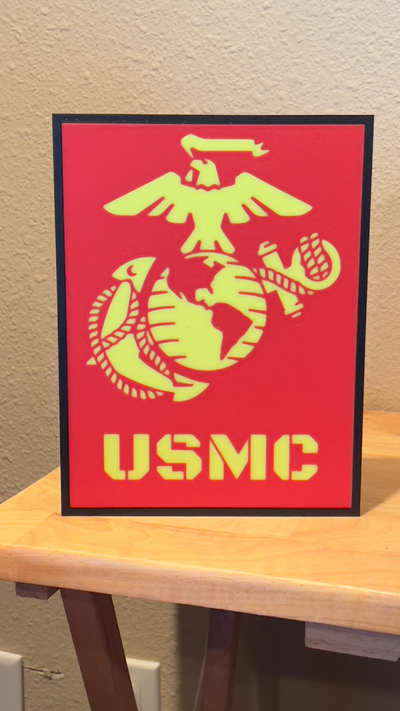 usmc caixa luz by 3rdcoastprinting arte sinais logotipos fuzileiros navais militares 3d print model - Mito3D