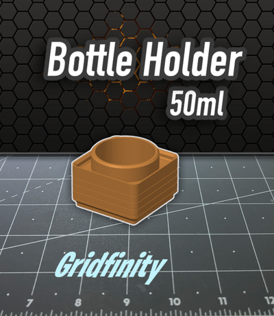 gridfinity bottiglia titolare supporto 50ml by k2 kevin utensili organizzatori bidone 3d print model - Mito3D