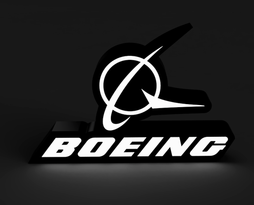 boeing boite lumière led lampe by 3dacores art panneaux logos boîte aviation 3d print model - Mito3D