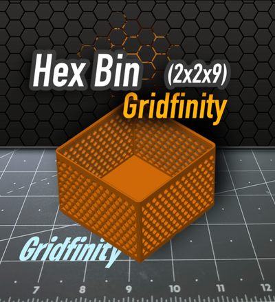 hex bin gridfinity 2x2x9 by k2 kevin tools organizers 3d print model - Mito3D