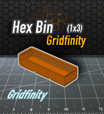 hexadécimal poubelle grillefinity 1x3 by k2 kevin outils organisateurs 3d print model - Mito3D