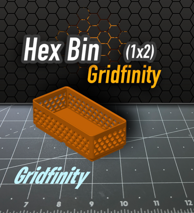 hex bin gridfinity 1x2 by k2 kevin ferramentas organizadores 3d print model - Mito3D