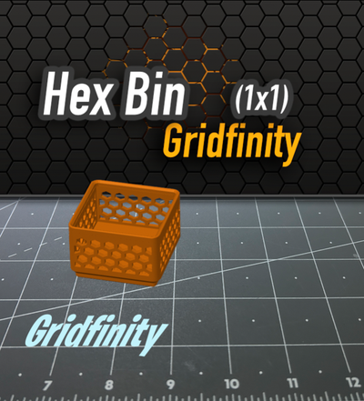 hex bin gridfinity 1x1 by k2 kevin tools organizers 3d print model - Mito3D