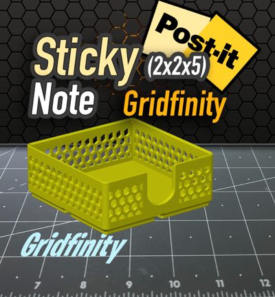 hex sticky note gridfinity 2x2x5 by k2 kevin tools organizers gridfinitybin 3d print model - Mito3D