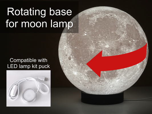 rotativo base lua luminária conduziu kit compatível by n33 designs casa decoração globo lunar nasa disco fiação rolamento luz ficar pé 3d print model - Mito3D