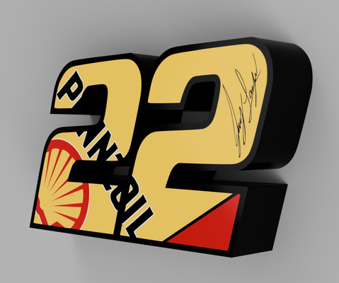 joey logano 22 lightbox by cruizincris2006 generativo 3d modello my cartello nascar auto corsa arte arredamento 3d print model - Mito3D