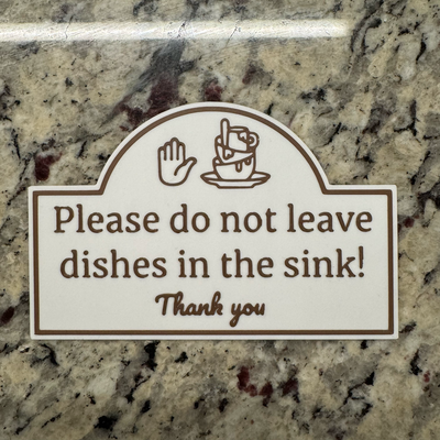 do leave dishes in sink sign by netbooee generative 3d model my passive aggressive work 3d print model - Mito3D