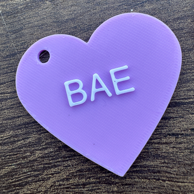 bae conversazione cuore portachiavi by scheggiato costruisce moda gioielleria san valentino giorno caramella 3d print model - Mito3D