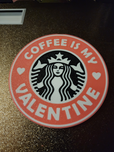 coffee valentine starbucks coaster by picture it household decor valentine's day i love 3d print model - Mito3D