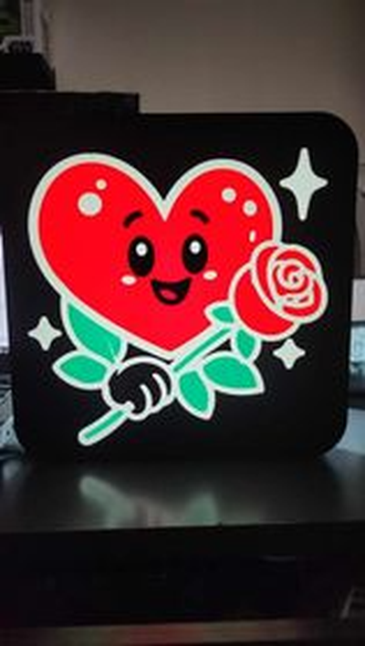 valentines lightbox by shaggys3d art models day heart rose light box led 3d print model - Mito3D