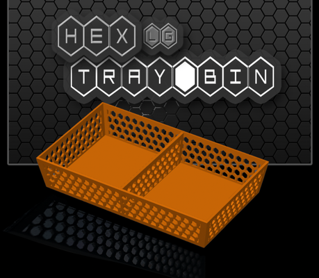 hex tray bin large w divider by k2 kevin tools organizers storage 3d print model - Mito3D