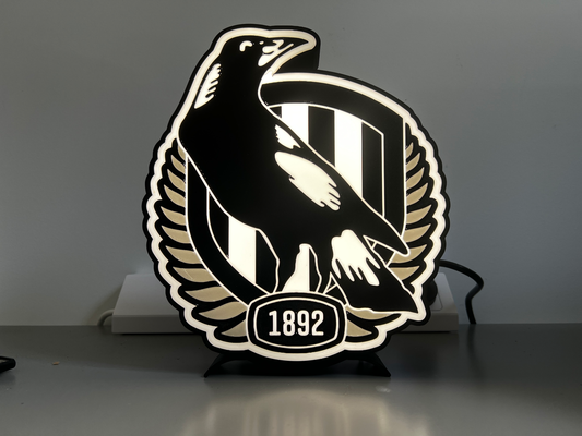 collingwood fc luz caixa by perry casa decoração luminária light box ams 3 cor 3d print model - Mito3D