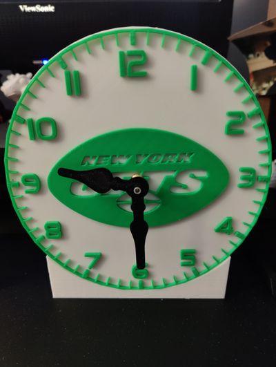 york jets desk clock by uncle joeys creations hobby & diy electronics ny working small multicolor 3d print model - Mito3D