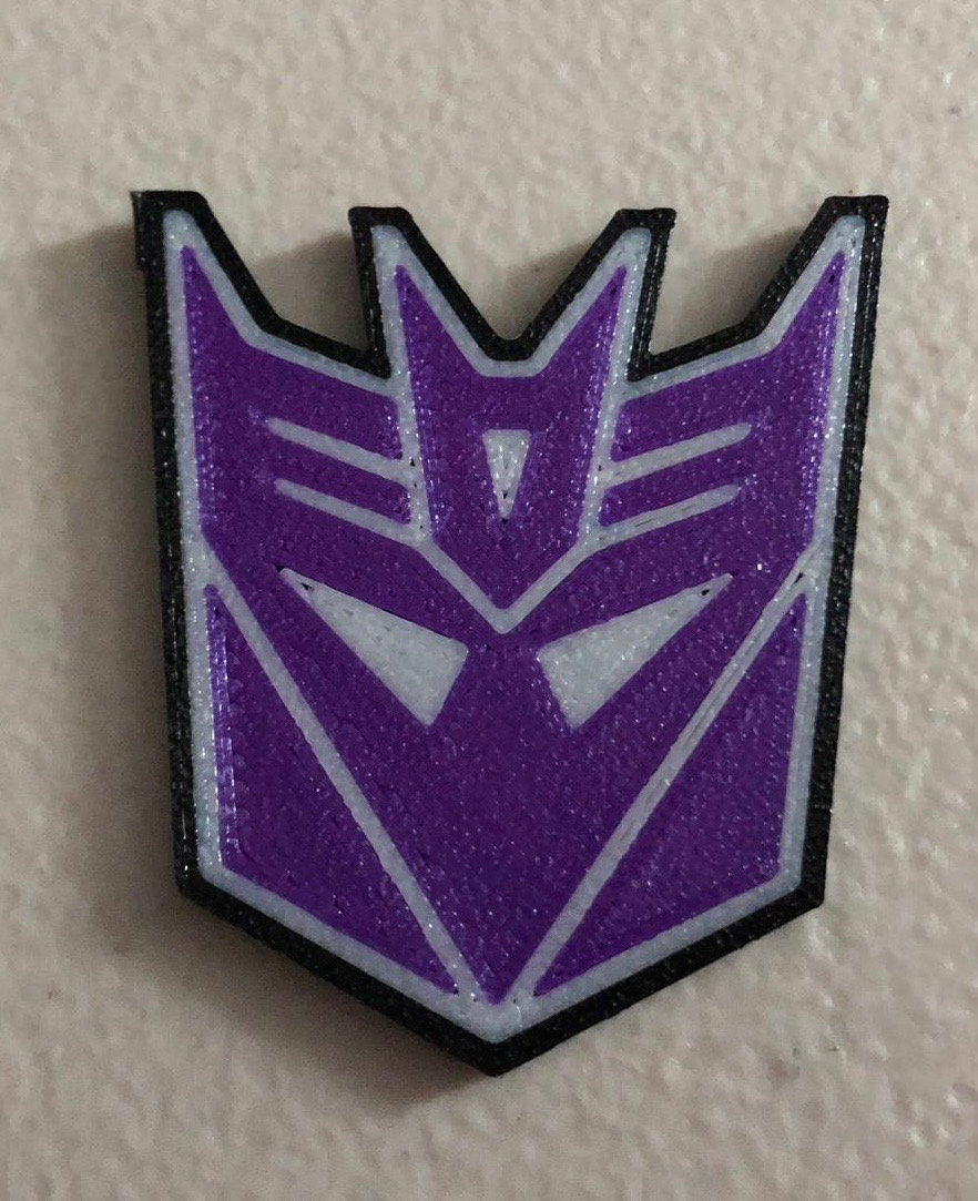 decepticon logo frigo magnete by john rotherham arte segni loghi trasformatori 3D print model - Mito3D