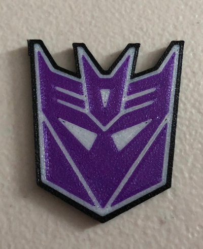 decepticon logo frigo magnete by john rotherham arte segni loghi trasformatori 3d print model - Mito3D