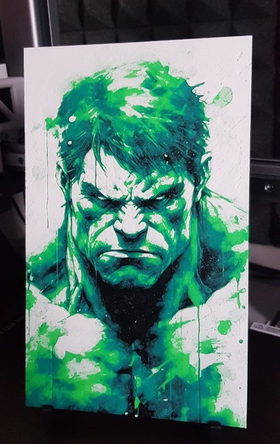 hulk wütend hutschmiede by sambia 3d generativ modell lithophan wunder grün verde 3d print model - Mito3D