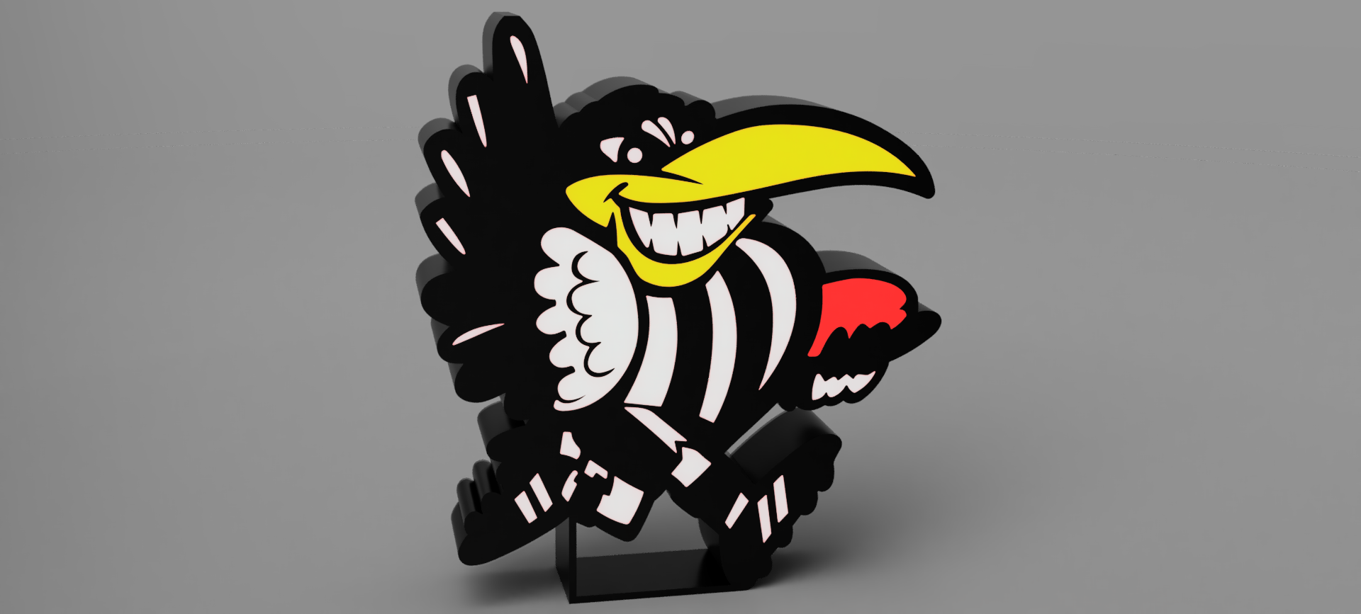 collingwood saksağanlar maskot ilham led hafif kutu by glenngri sanat işaretler logolar spor dalları afl 3D print model - Mito3D