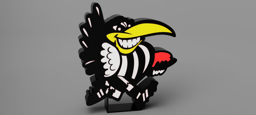 collingwood pega mascote inspirado conduziu caixa luz by glenngri arte sinais logotipos esportes afl 3d print model - Mito3D