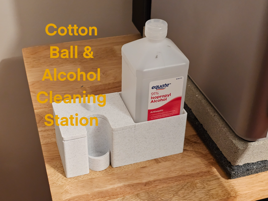 alcohol cotton ball cleaning station by mikegtp hobby & diy creality bambu build plate maintenance iso medical sticker dental adhesive disinfection 3d print model - Mito3D