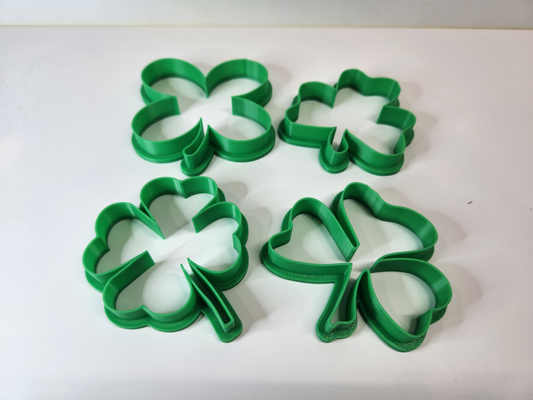 kleeblatt plätzchen schneider einstellen of 4 by jamboodle haushalt feierlichkeiten st patricks heilige glücklich lebensmittel cutter utensil backen werkzeuge urlaub küche gadgets festlich kekse irisch thematisch 3d print model - Mito3D