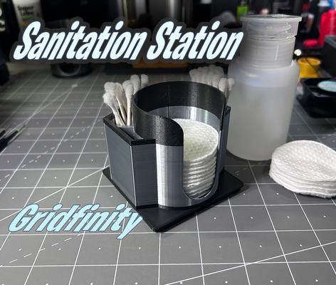 gridfinity cotton pad q-tip holder - sanitation station 2x2 remixed by k2 kevin household decor cottonswab cottonpads cottonpadholder qtips qtipholder gridfinitybin 3d print model - Mito3D