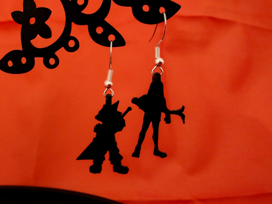 final fantasy vii cloud tifa inspired earrings by jinivus 3d fashion 7 finalfantasy ffvii ff7 ff earring jewelery jewellery keyring necklace video game games gamer jewelry 3d print model - Mito3D