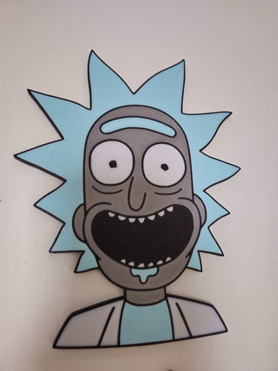 rick morty sanchez duvar sanat by ocak tasarım 2d 3d print model - Mito3D