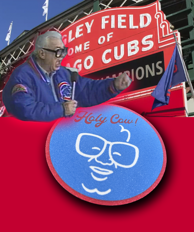 harry caray - holy cow coaster by k2 kevin art signs & logos drink 3d print model - Mito3D