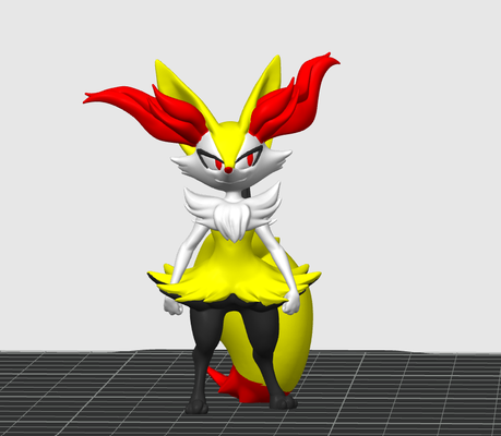 braixen pintado remezclado by chapoteo juguetes juegos caracteres pokemon lindo antropomorfo peludo 3d print model - Mito3D