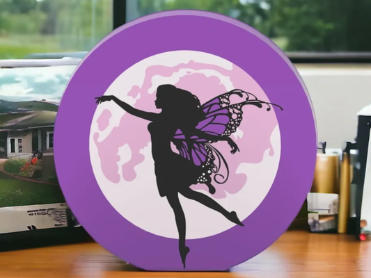 moonlit fairy lightbox by sitsero art signs & logos moon led lamp light kid room child gift multicolor pixie fae dryad woodland spirit faerie nymph 3d print model - Mito3D