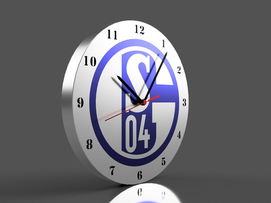 schalke logo l'horloge by scaphandre autonome ménage décor fc 04 temps football football 39 horloge 3d print model - Mito3D