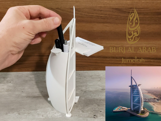 burj arabo penna attività commerciale carta titolare supporto by josef vojtechovsky domestico ufficio organizzatore concorso scrivania matita 3d print model - Mito3D