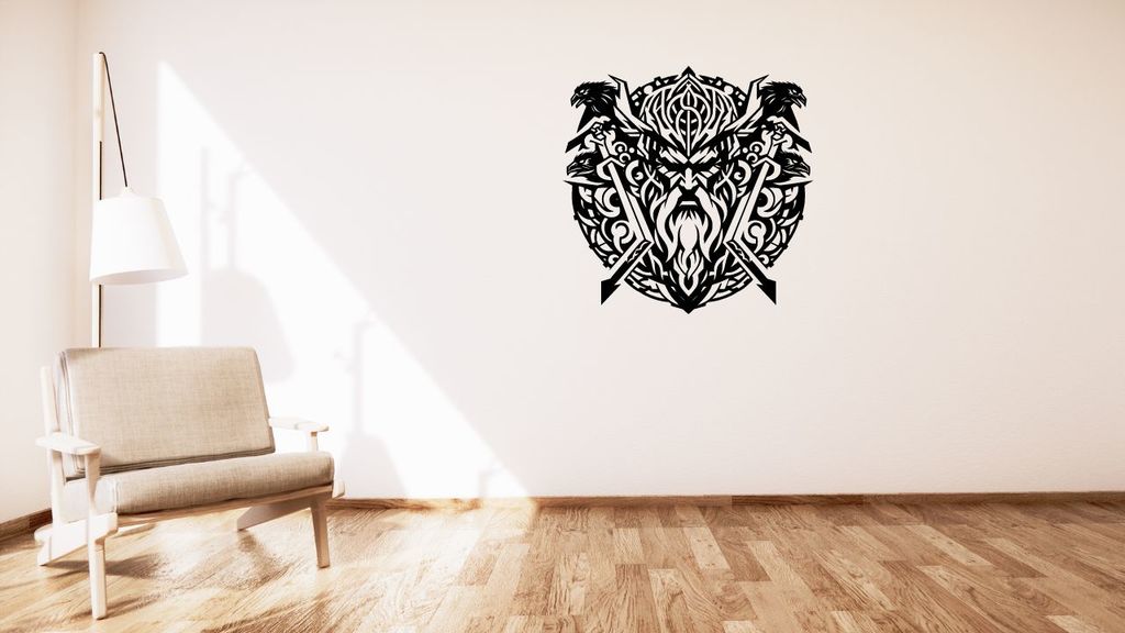 odin wall decoration by kutnohormac art 2d 2dart 2dwallart 3dart bedroom decor home homedecor livingroom minimalist minimalistic wallart wallmount 3D print model - Mito3D