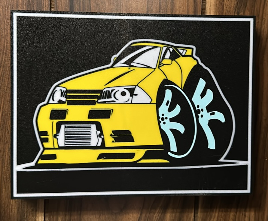 nissan skyline r32 cartoon car lightbox by tropicgtiturbo art 2d drift drifter drifting silvia r33 r34 s13 s14 s15 240sx gtr skylinegtr toyota jzx90 jzx100 supra mazda rx7 3D print model - Mito3D