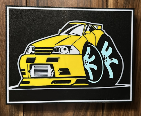 nissan horizont r32 karikatur wagen leuchtkasten by abonnieren kunst 2d drift herumtreiber treiben silvia r33 r34 s13 s14 s15 240sx gtr skylinegtr toyota jzx90 jzx100 mazda rx7 3d print model - Mito3D