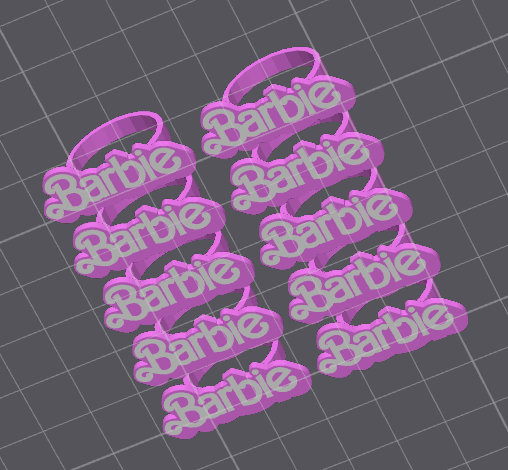 barbie rings cupcake toppers by n3rd box studios fashion ring topper cake barbiering 3D print model - Mito3D