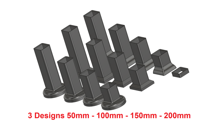 masa bacak uzantı ikea eksiklik 50mm 200mm yüksek by kjturok ev halkı modeller bacaklar ikealack mesa pataş iletki 3d print model - Mito3D