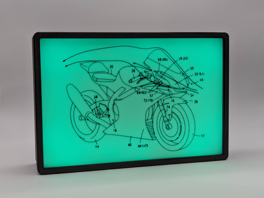 patent art light box by ken mills signs & logos lightbox patentart 3d print model - Mito3D