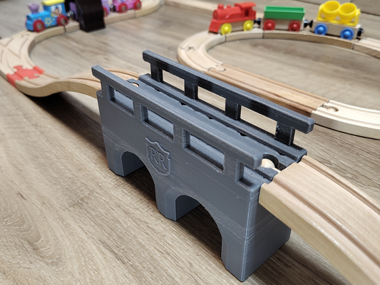 köprü ahşap izlemek canlılık uyumlu by gekon3d oyuncaklar oyunlar izler parça brio ikea ikeatrain tren ikeatraintrack briotraintrack lillabo vb tesco asda saintbury 39 ler odun orman yolu tahta raylar demiryolu raylı sistem ray hatları thomas parmaklıklar köprüsü 3d print model - Mito3D