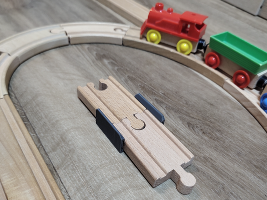 connector fixer tracks brio compatible by gekon3d toys & games fix track compatiblepart briocompatible ikea ikeatrain train traindecor ikeatraintrack briotraintrack lillabo elc tesco asda wood wooden woodtrack woodentrain rails woodenrails rail railsystem railtracls thomas 3d print model - Mito3D