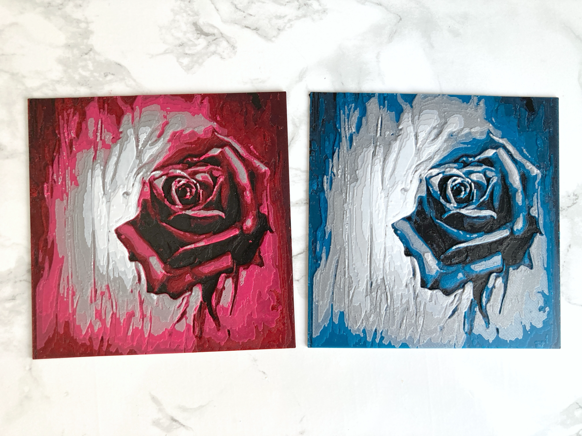 hueforge oil painting abstract rose by penolopybulnick generative 3d model & lithophane craiyon flower art artsy 3D print model - Mito3D