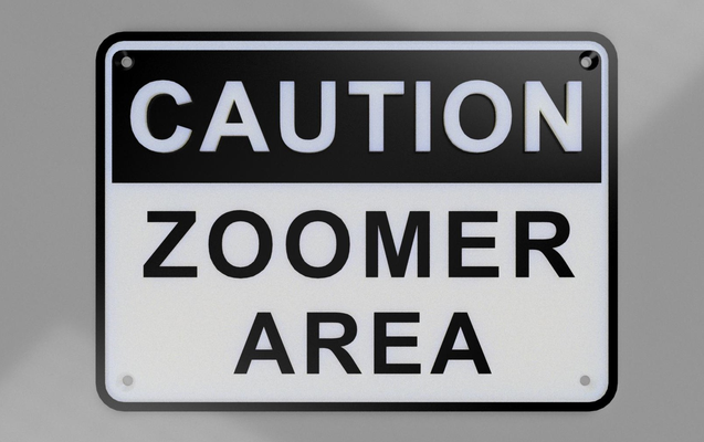 zoomer area sign by bhmarten art signs & logos logo door caution 3d print model - Mito3D