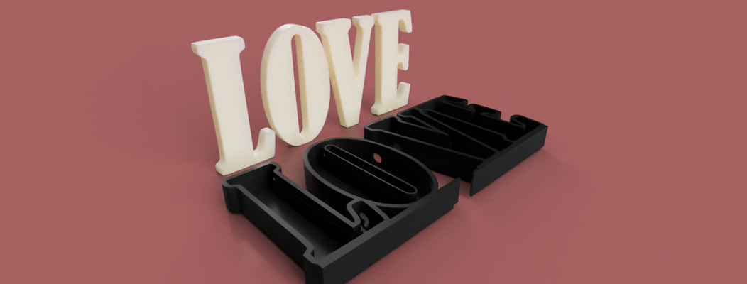 eclisse of amore luce guidato lampada by forzamassimo87 domestico arredamento love themed illuminazione personalizzato romantico casa ambient accessori design atmosfera parola arte regalo decorativo fatto mano simbolo espressione camera script cartello inspired 3d print model - Mito3D