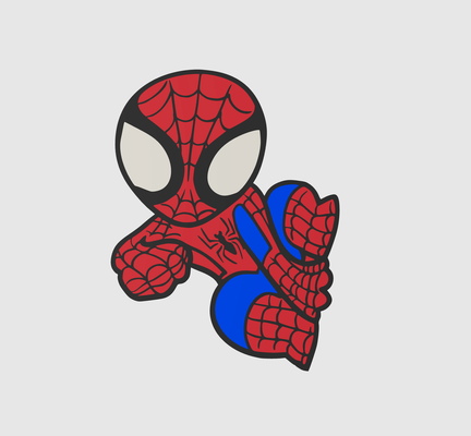 wall art baby spiderman multicolor by terabite models 3d print model - Mito3D