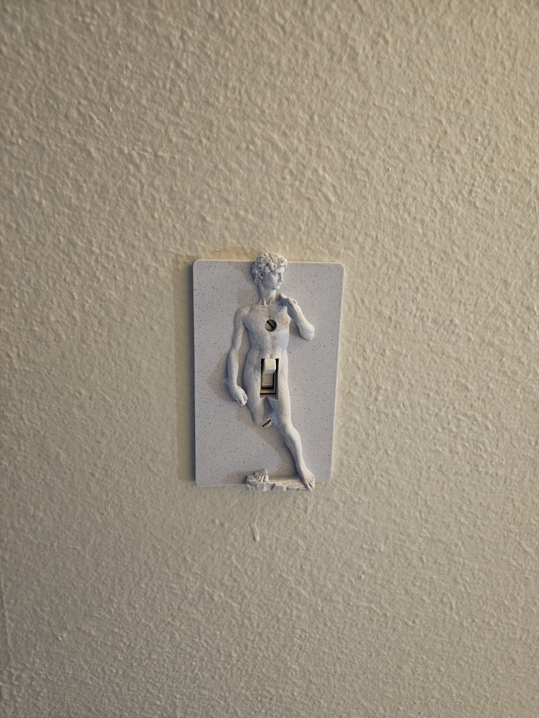 renaissance single switch cover remixed by edzill household decor marble light lightswitch man art gag gift david michelangelo statue outlet bathroom accessory faceplate 3D print model - Mito3D