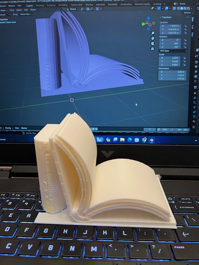 açık kitap telefon ayakta durmak yan by holzer06004 ev halkı ofis 3d print model - Mito3D