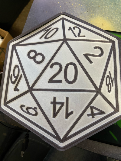 d20 luz caixa by daphnewalker907 arte sinais logotipos dnd 3d print model - Mito3D