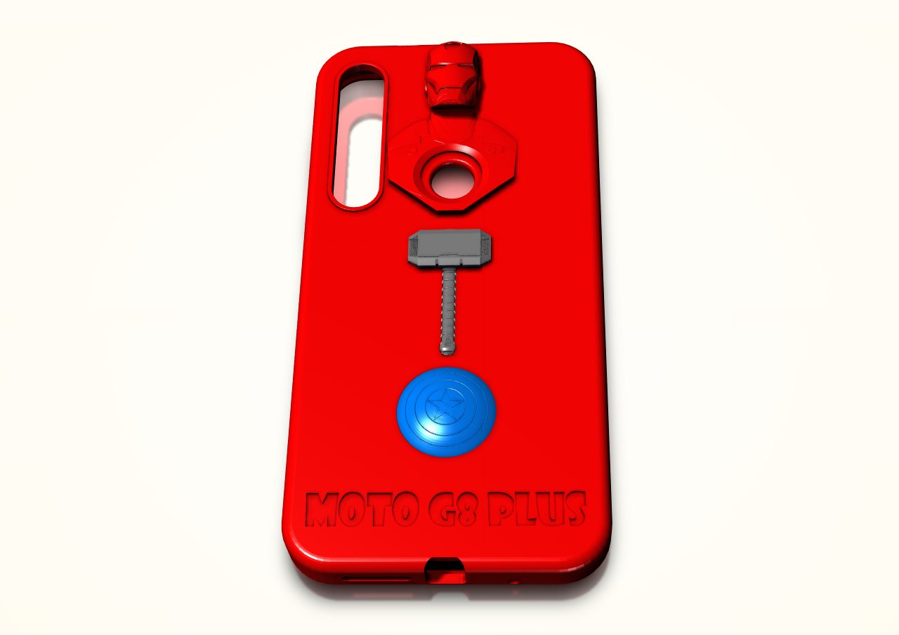 moto g8 caso bainha homem ferro thor martelo boné escudo by 3dxav ferramentas motorola motog8plus tpu cobrir celular 3D print model - Mito3D