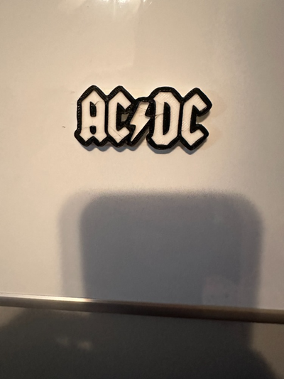 ac dc imán by goldiesvinilo casa decoración rock refrigerador 3d print model - Mito3D